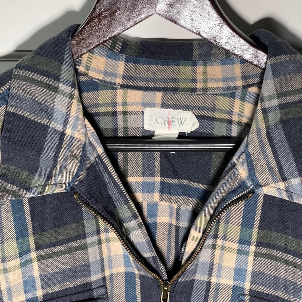 J. Crew Plaid Zip Flannel XL